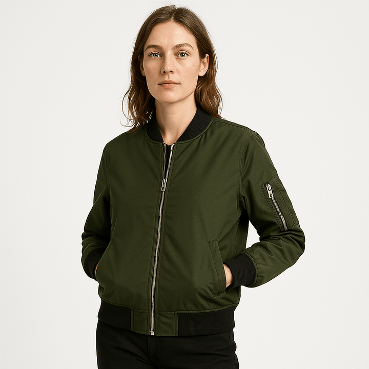 Drune | Blouson Bomber Beige Kurz geschnitten Urban Lässiger Look