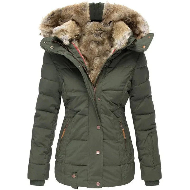 Drune | Steppjacke mit gefütterter Kapuze Schwarz Warm, Elegant und Funktional
