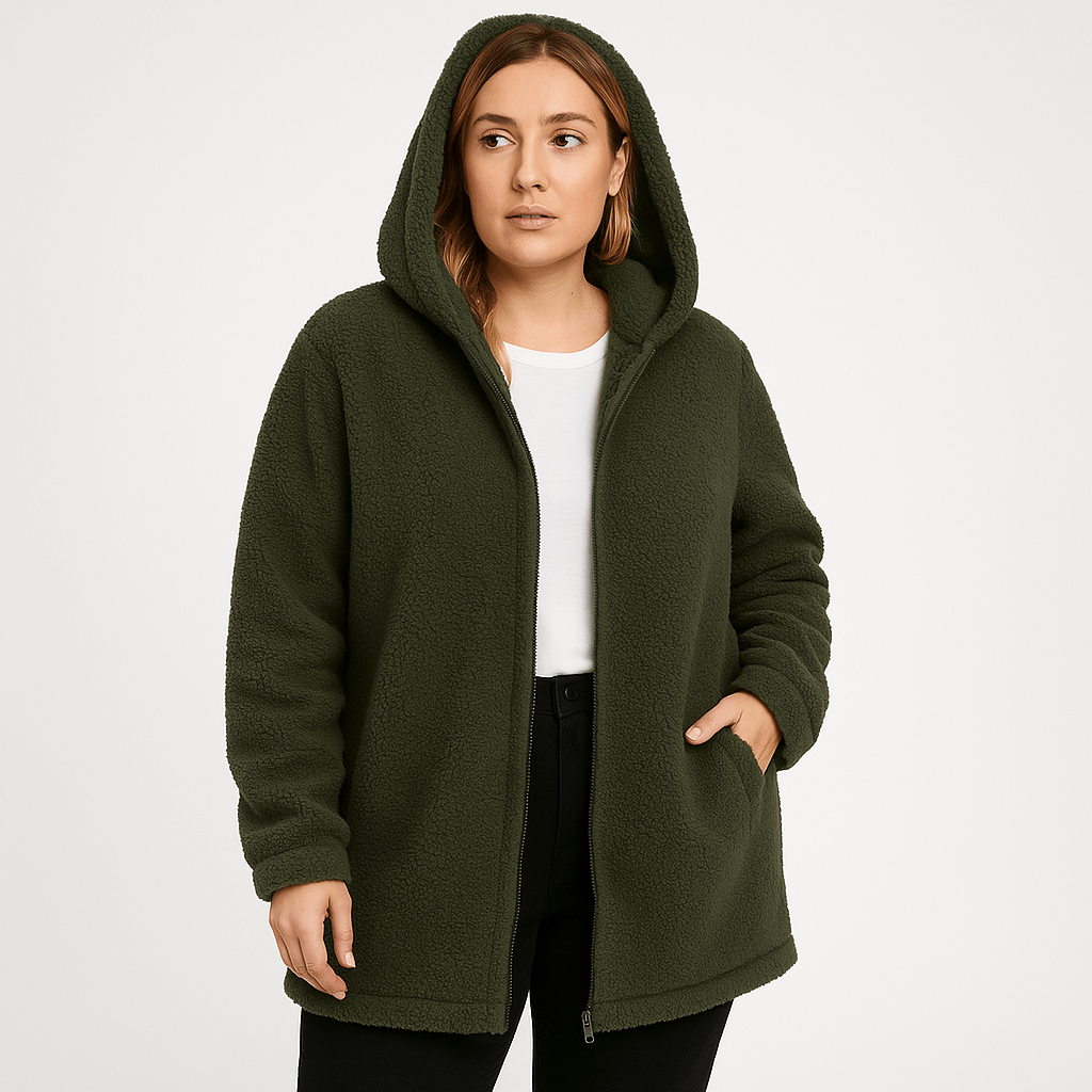 Drune | Weiche & Zipfel Kapuzenjacke in Khaki, perfekt für den Winter