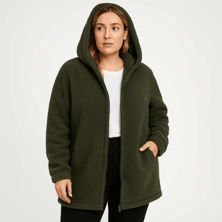 Drune | Weiche & Zipfel Kapuzenjacke in Khaki, perfekt für den Winter