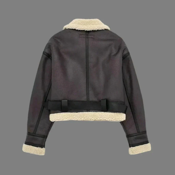 Drune | Fliegerjacke Kunstleder Gefüttert Trend Winter