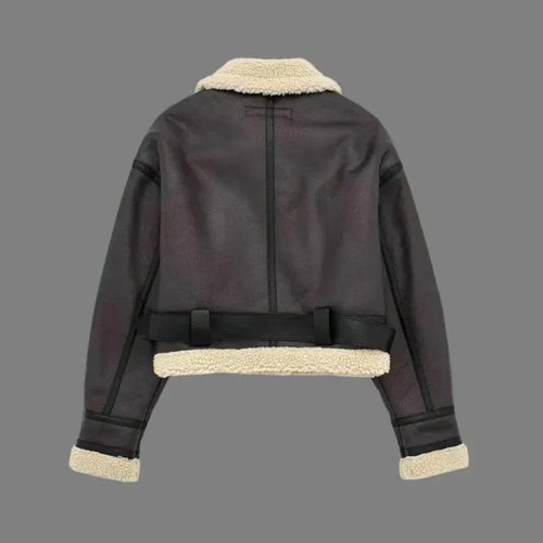 Drune | Fliegerjacke Kunstleder Gefüttert Trend Winter