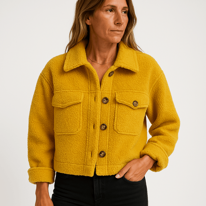 Drune | Short Boucle Jacket Mustard Yellow Softness & Autumn Style