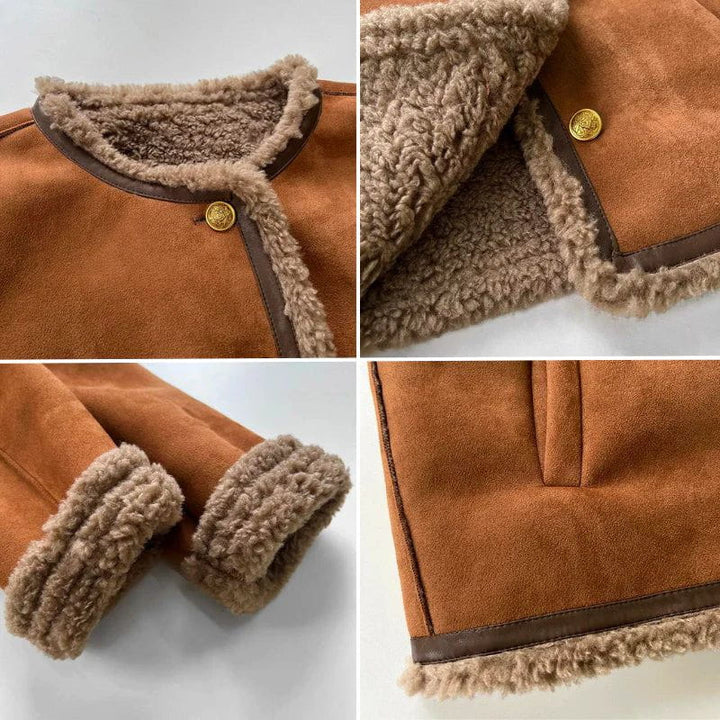 Drune | Damen gefütterte Jacke aus Wildlederoptik & kuschligem Innenfutter, warm und stylisch