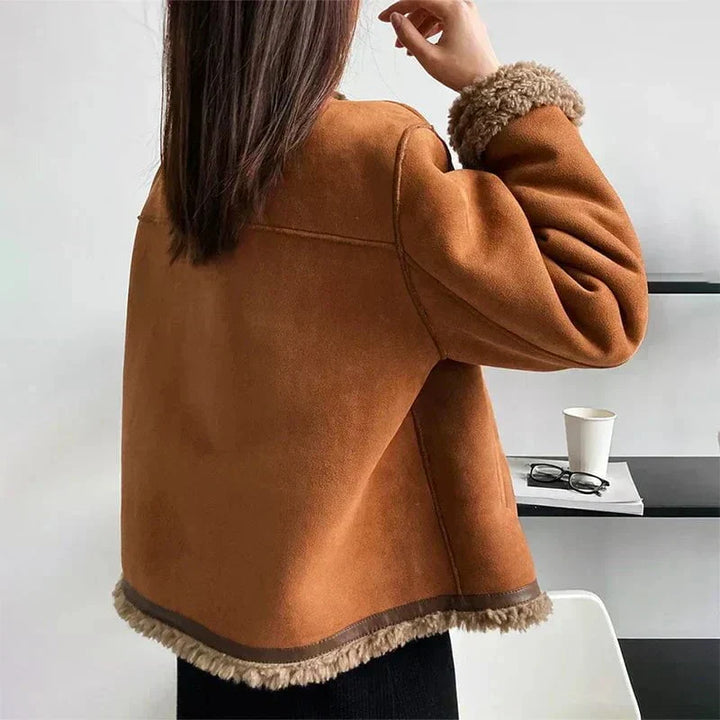 Drune | Damen gefütterte Jacke aus Wildlederoptik & kuschligem Innenfutter, warm und stylisch