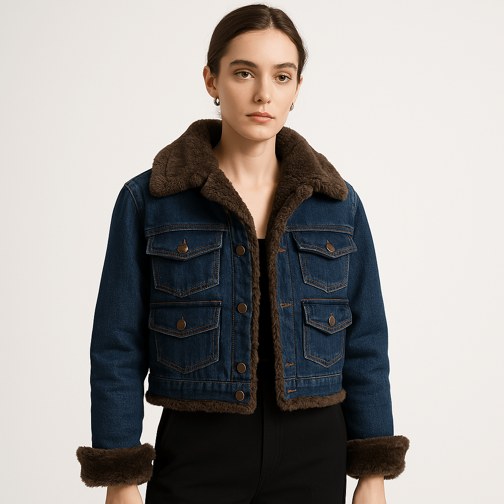 Drune | Retro-Warme Sherpa-Doppelte Jeansjacke mit trendigem Winterlook