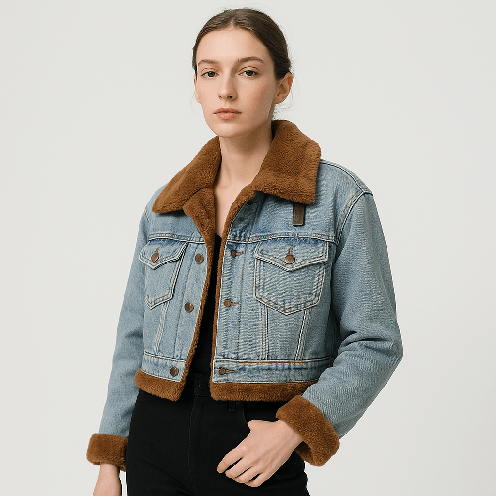 Drune | Retro-Warme Sherpa-Doppelte Jeansjacke mit trendigem Winterlook