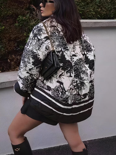 Drune | Jacke bedruckt Toile de Jouy Schwarz & Weiß Künstlerisch & Chic