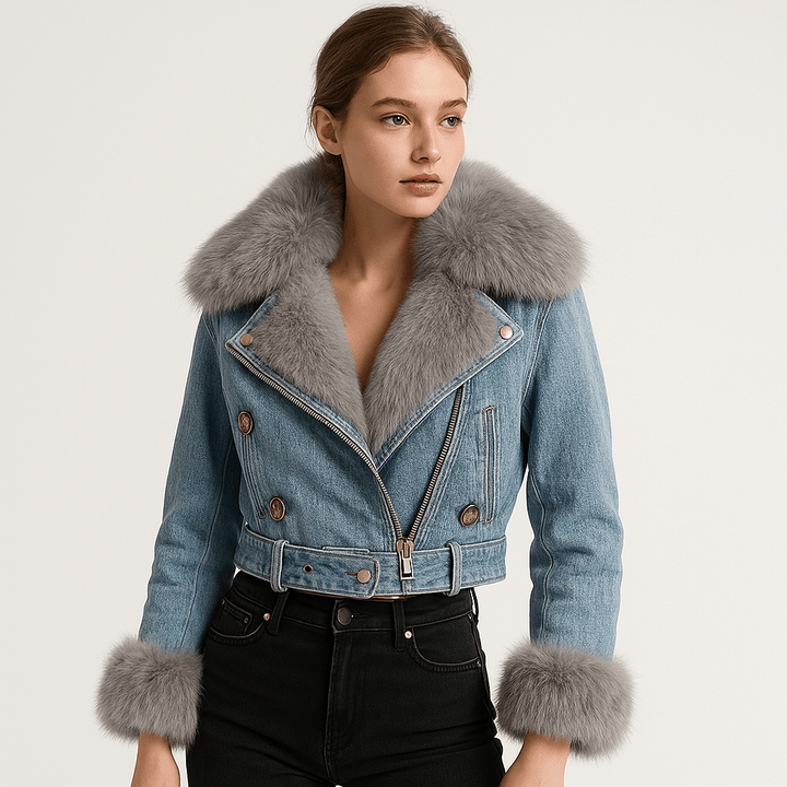 Drune | Jeansjacke mit gefüttertem Kunstpelz, warm und stylisch für den Winter