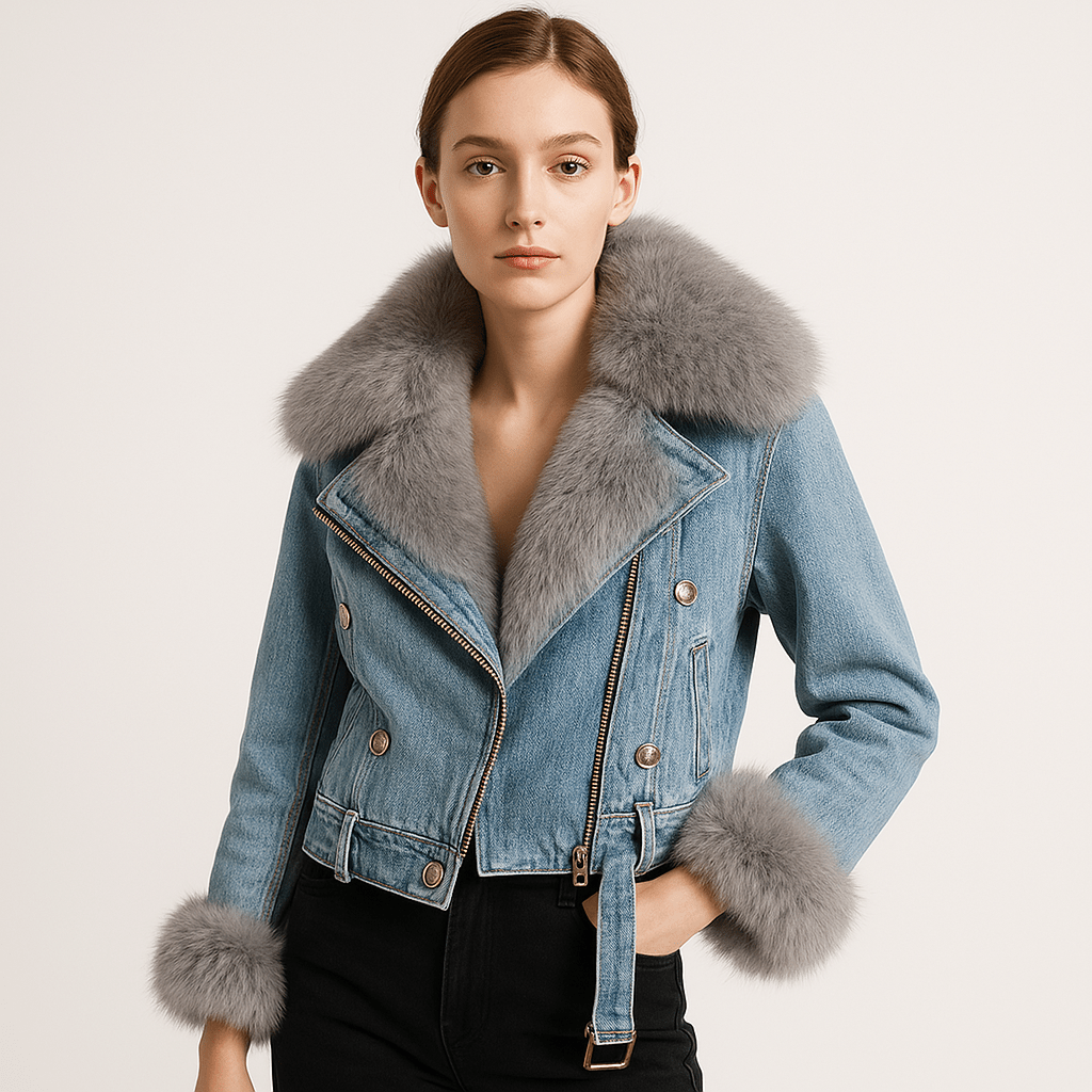 Drune | Jeansjacke mit gefüttertem Kunstpelz, warm und stylisch für den Winter
