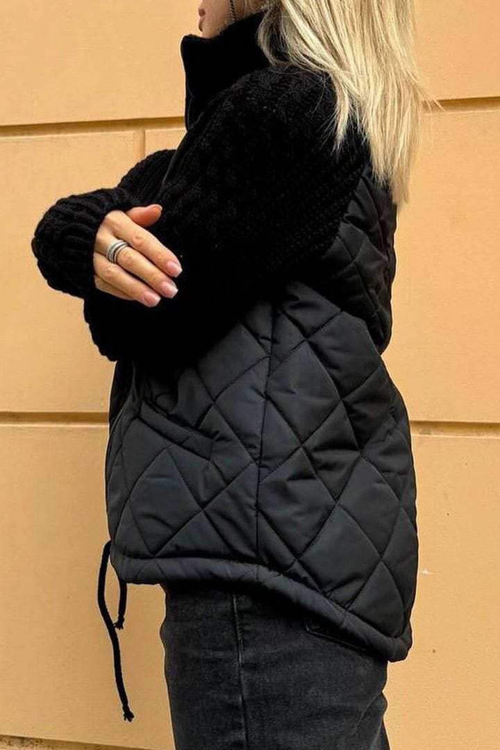 Drune | Zwei-Farben Steppjacke Beige Sanft und Texturiert