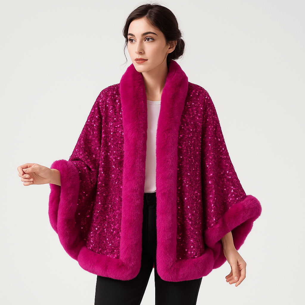 Drune | Glitzerjacke aus warmem und elegantem Kunstfell im glamourösen Stil Winter