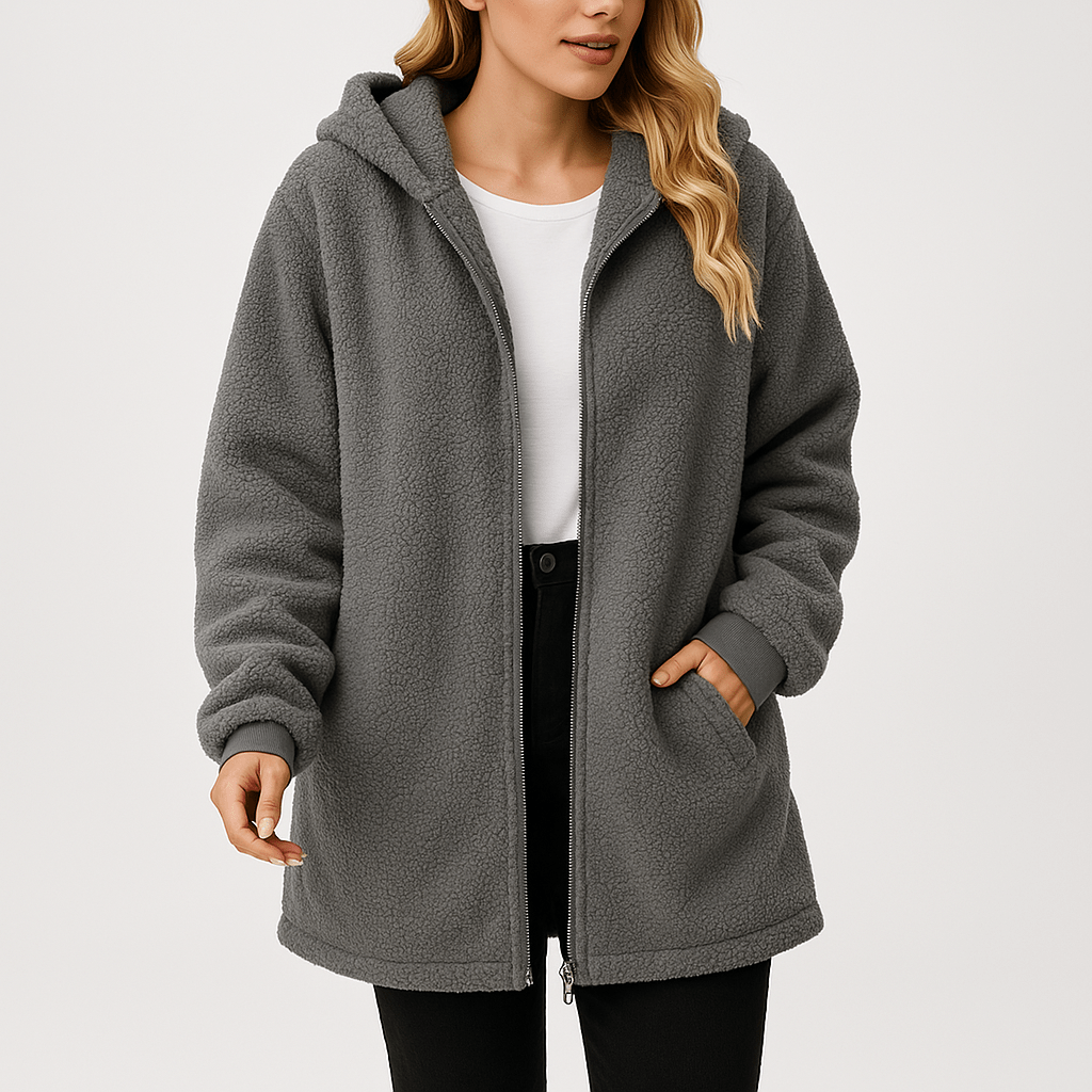 Drune | Weiche & Zipfel Kapuzenjacke in Khaki, perfekt für den Winter