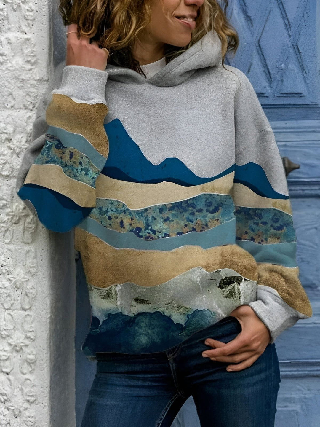 Drune | Sweat mit Kapuze Original Landschaft Sanft und Warm