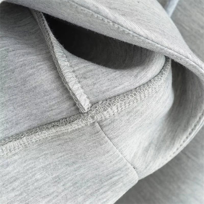 Drune | Hoodie mit Reißverschluss Grau Fleece Kapuze & Taschen Warm & Minimalistisch