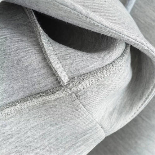 Drune | Hoodie mit Reißverschluss Grau Fleece Kapuze & Taschen Warm & Minimalistisch