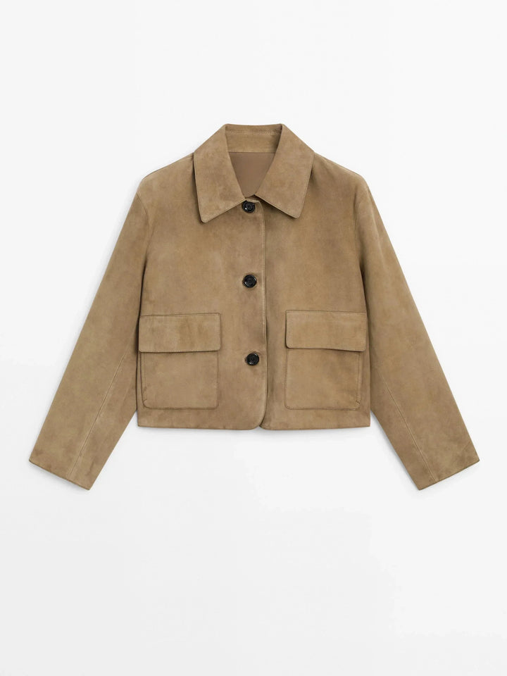 Drune | Kurze Wildlederjacke Eleganz Chic und Trend