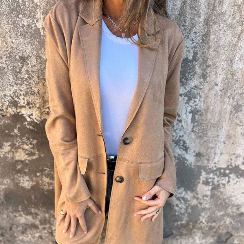 Drune | Blazer Lang aus Wildleder Eleganz & Komfort Zeitloser Stil