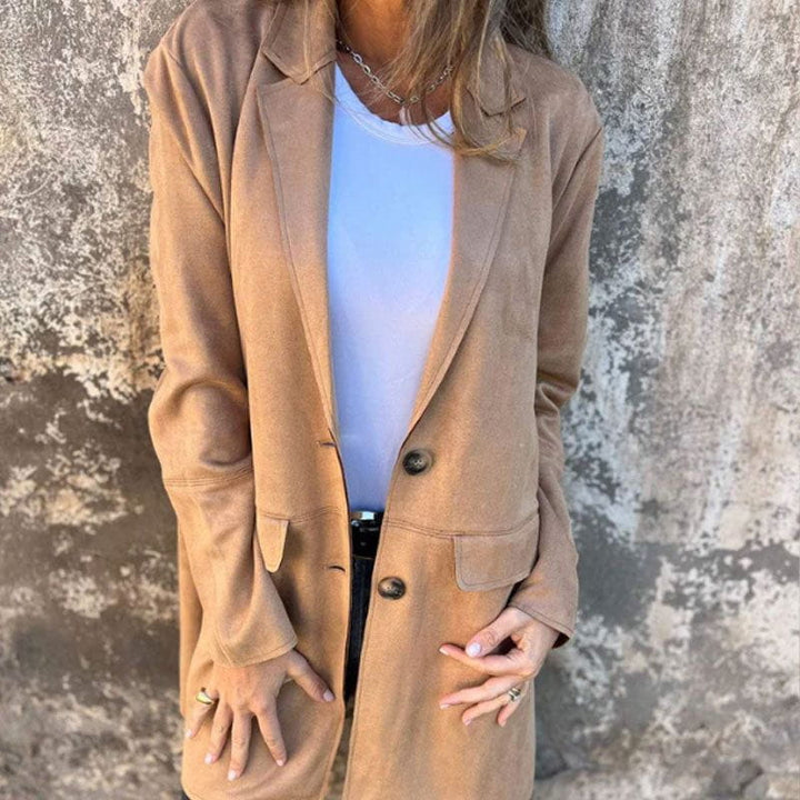 Drune | Blazer Lang aus Wildleder Eleganz & Komfort Zeitloser Stil