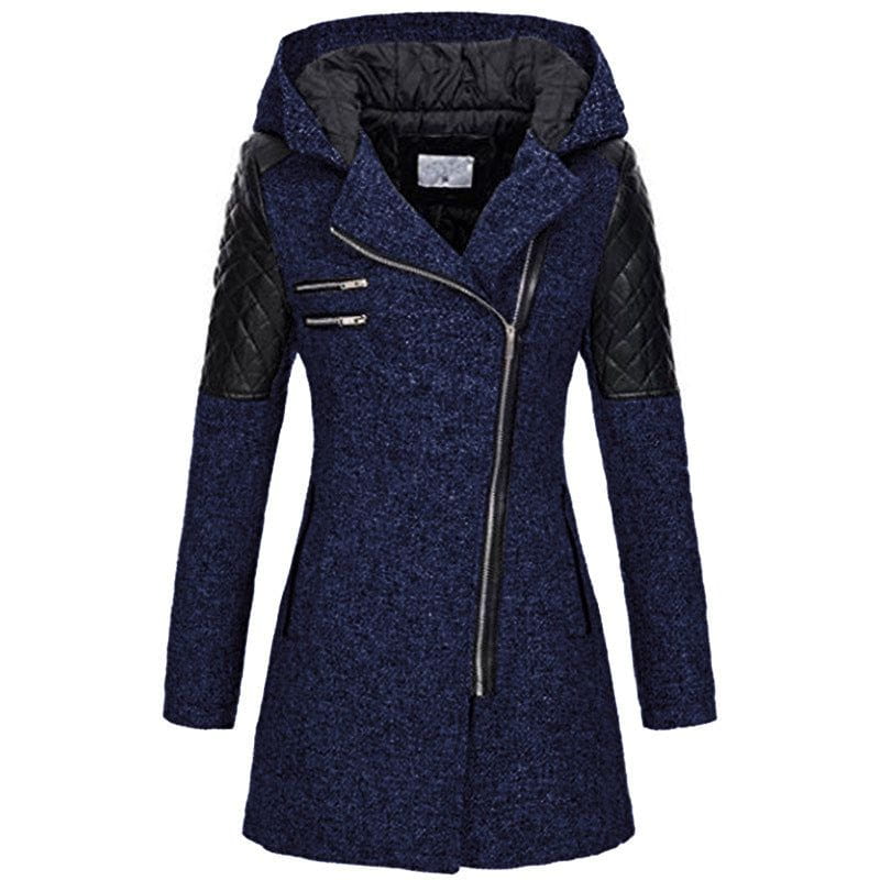 Drune | Biker Wintermantel aus Wolle & Kunstleder Warm und Trendy