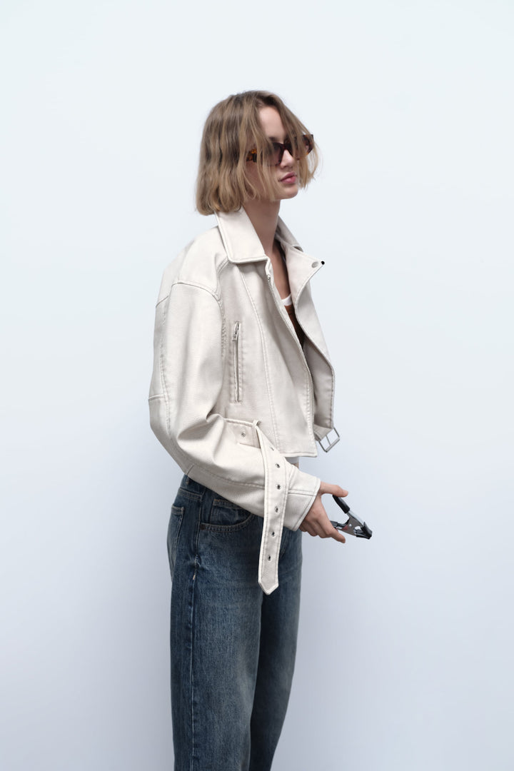 Drune | Kurzjacke aus Kunstleder im modernen und trendigen Oversize-Schnitt