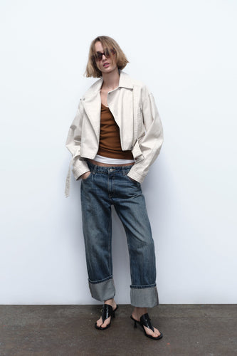 Drune | Kurzjacke aus Kunstleder im modernen und trendigen Oversize-Schnitt