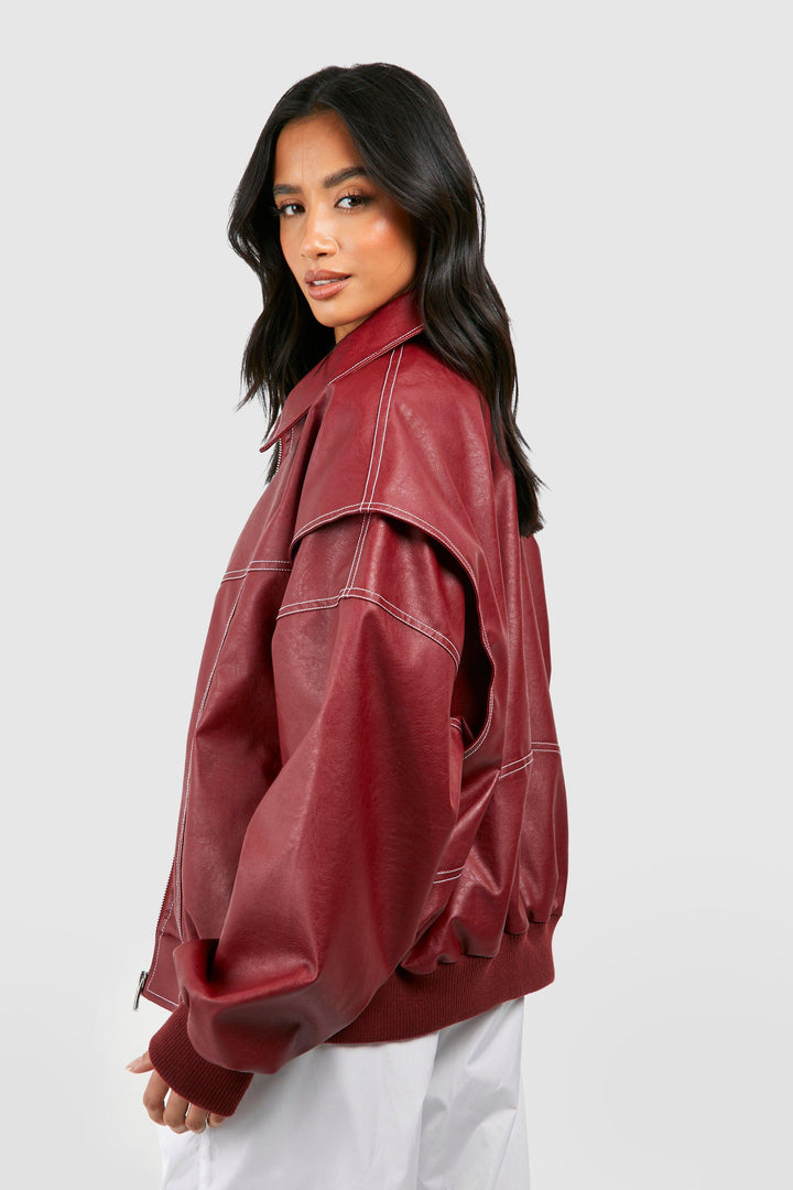 Drune | Oversized Blouson aus Kunstleder im Streetwear-Stil und Mut