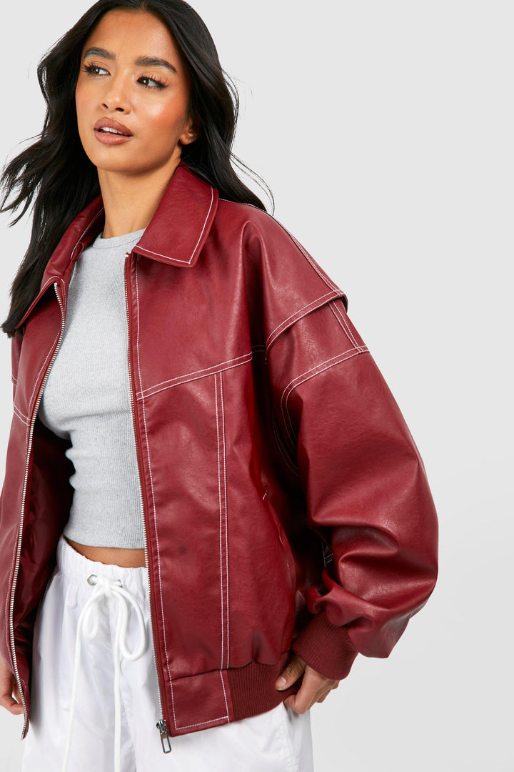 Drune | Oversized Blouson aus Kunstleder im Streetwear-Stil und Mut