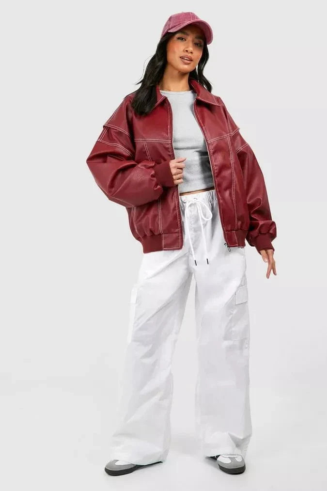 Drune | Blouson Oversize aus Kunstleder Trend & Urban Look Kühn