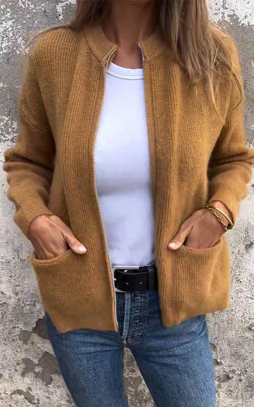 Drune | Komfortable und Lässige Wolljacke mit Reißverschluss