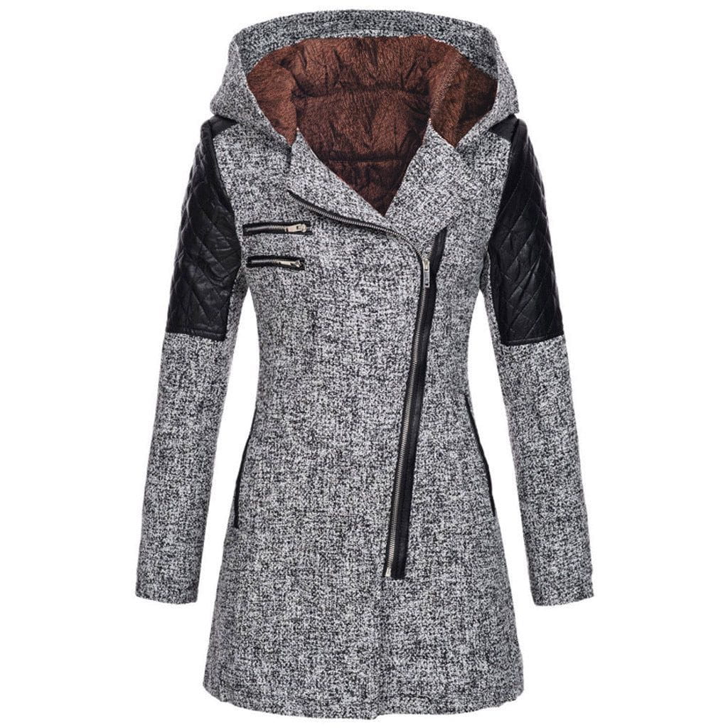 Drune | Biker Wintermantel aus Wolle & Kunstleder Warm und Trendy