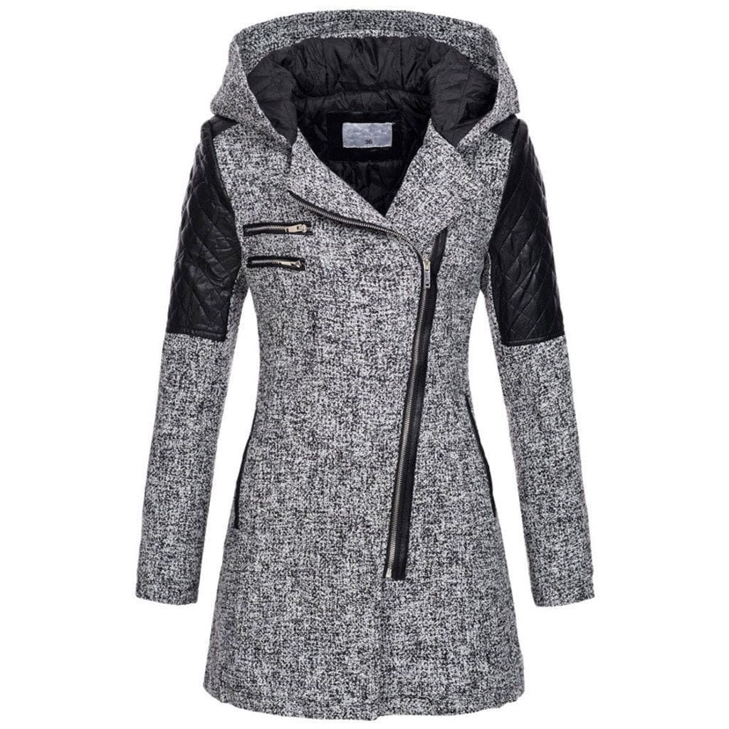 Drune | Biker Wintermantel aus Wolle & Kunstleder Warm und Trendy
