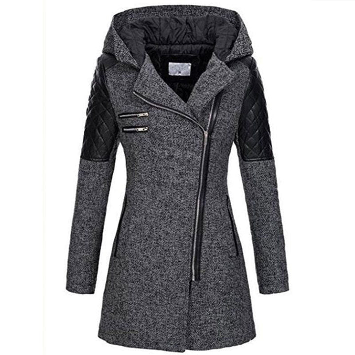Drune | Biker Wintermantel aus Wolle & Kunstleder Warm und Trendy