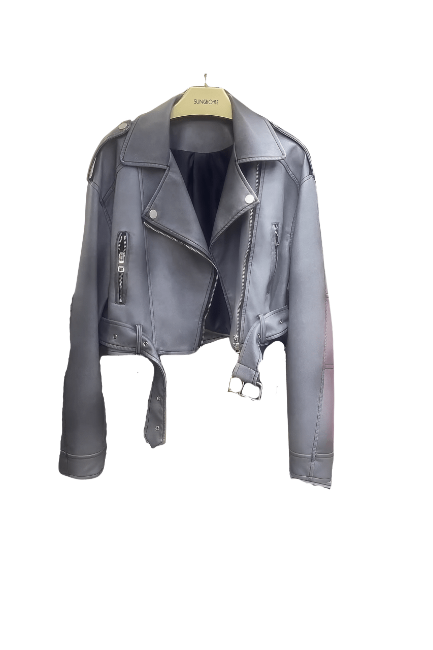 Drune | Kurzjacke aus Kunstleder im modernen und trendigen Oversize-Schnitt