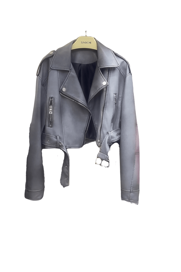 Drune | Kurzjacke aus Kunstleder im modernen und trendigen Oversize-Schnitt