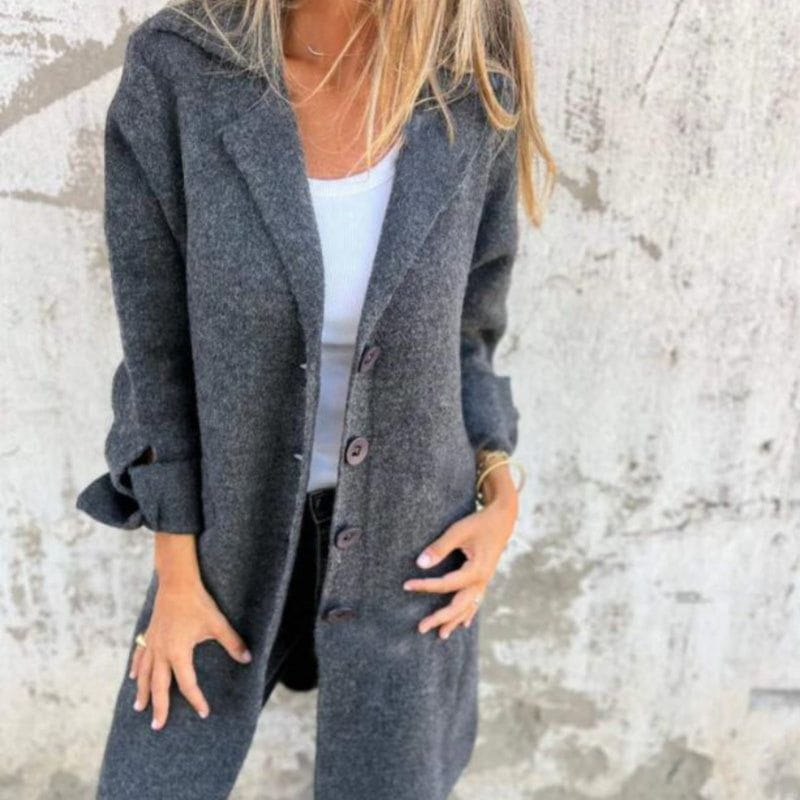 Drune | Elegante & Komfortable Longjacke Mit Knöpfen Herbst-Winter