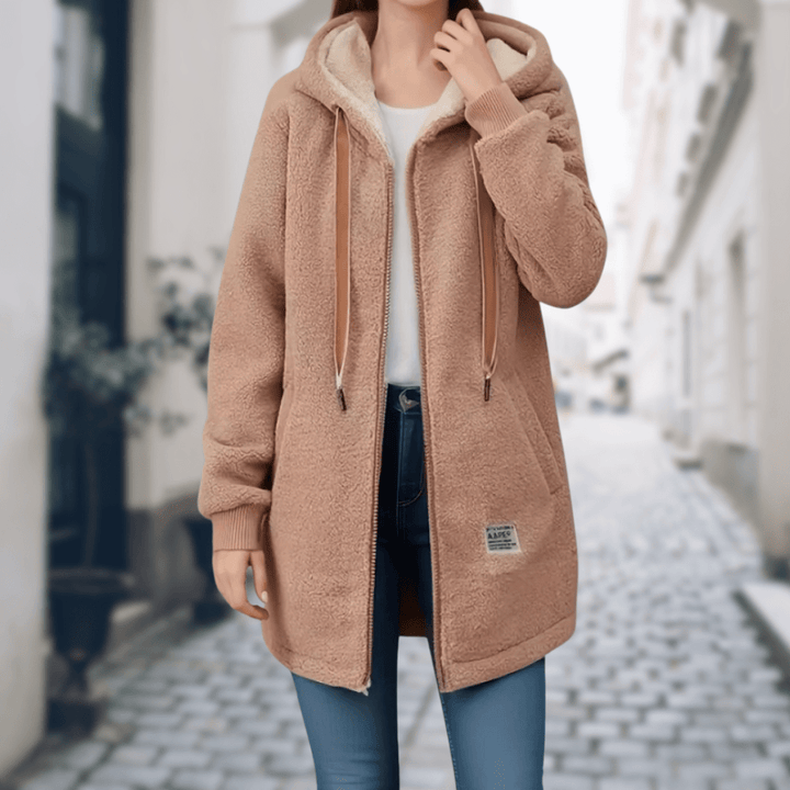 Drune | Weicher & warmer Kapuzenfleece-Mantel Lässiger Stil