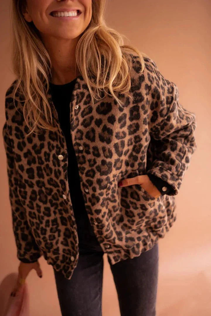 Drune | Damenjacke Leopardprint Warm und Trendy