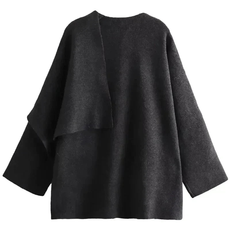 Drune | Eleganter Drapierter Mantel Oversize Chic und Zeitlos
