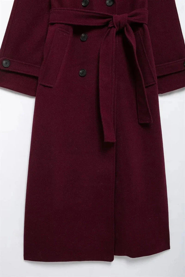 Drune | Elegante & warme lang geschnittene Jacke mit Gürtel Herbst-Winter