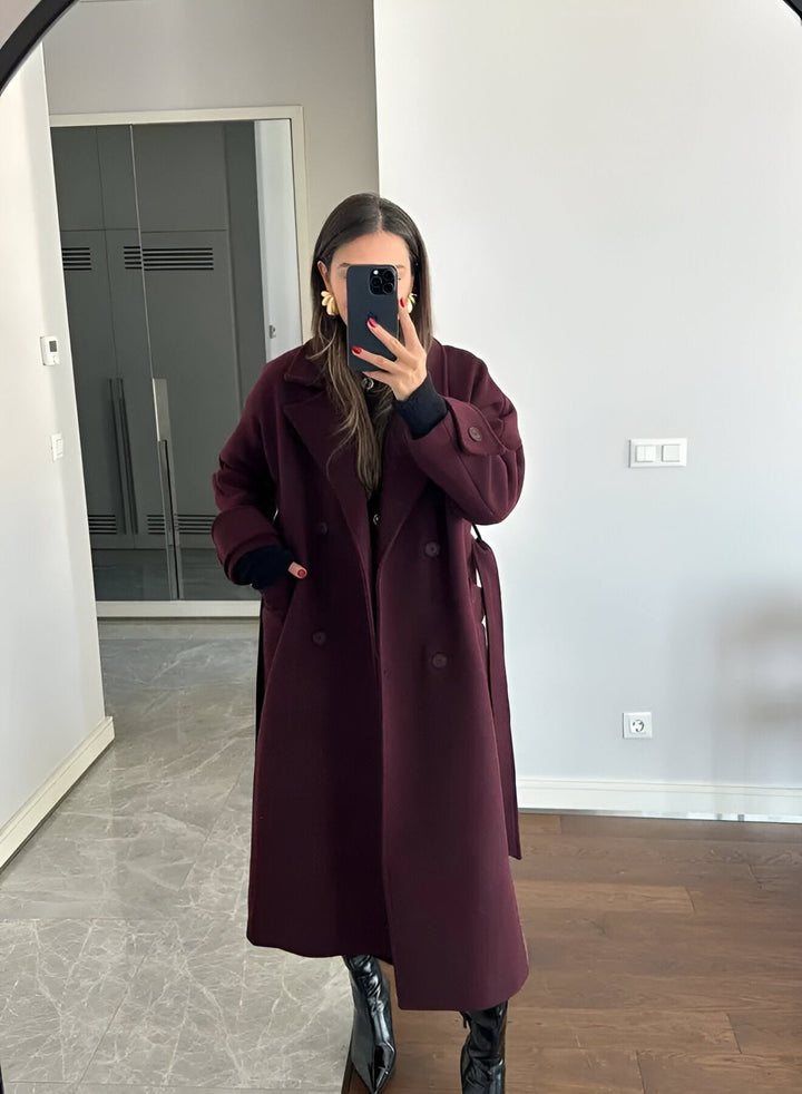 Drune | Elegante & warme lang geschnittene Jacke mit Gürtel Herbst-Winter