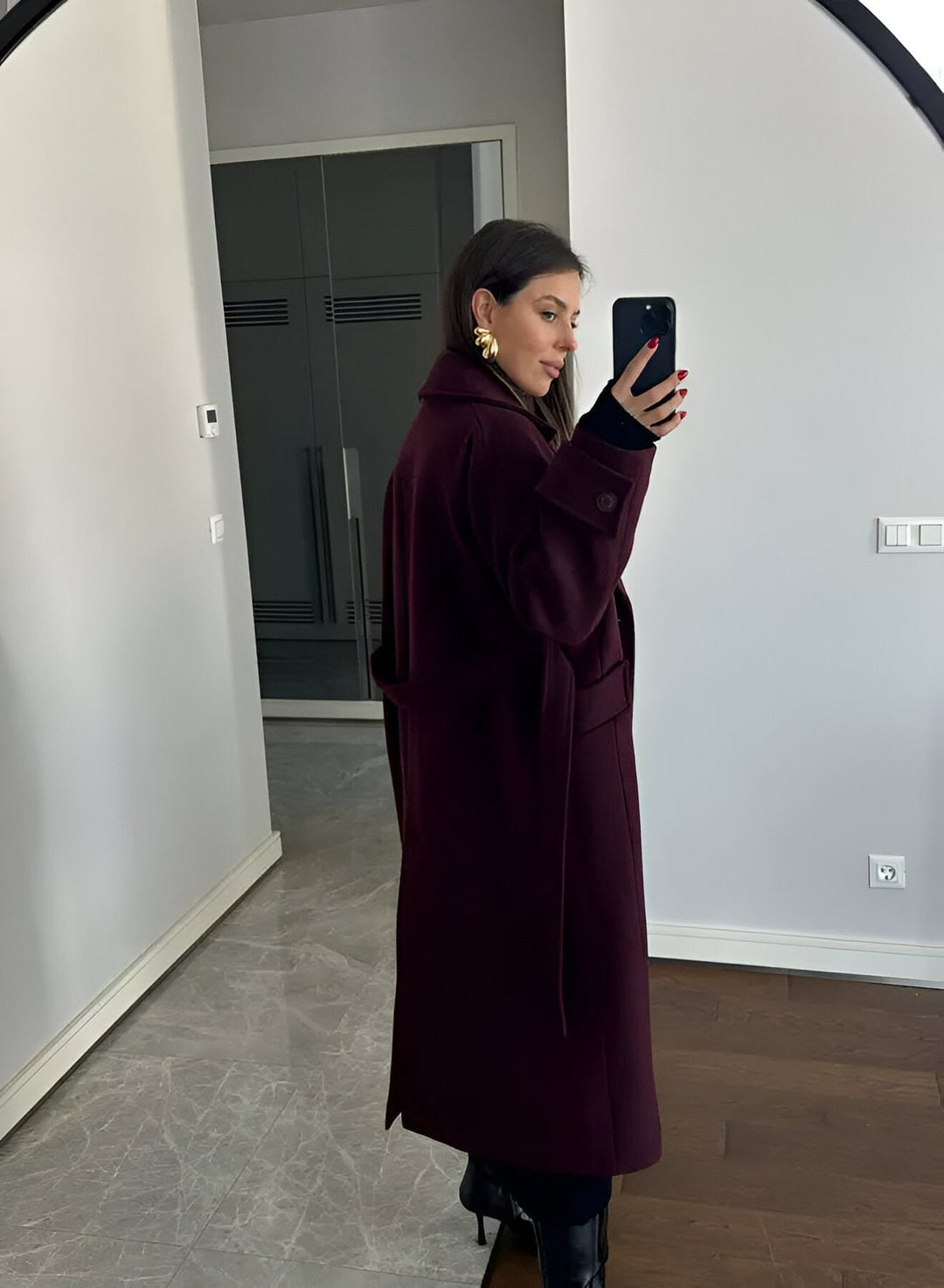 Drune | Elegante & warme lang geschnittene Jacke mit Gürtel Herbst-Winter