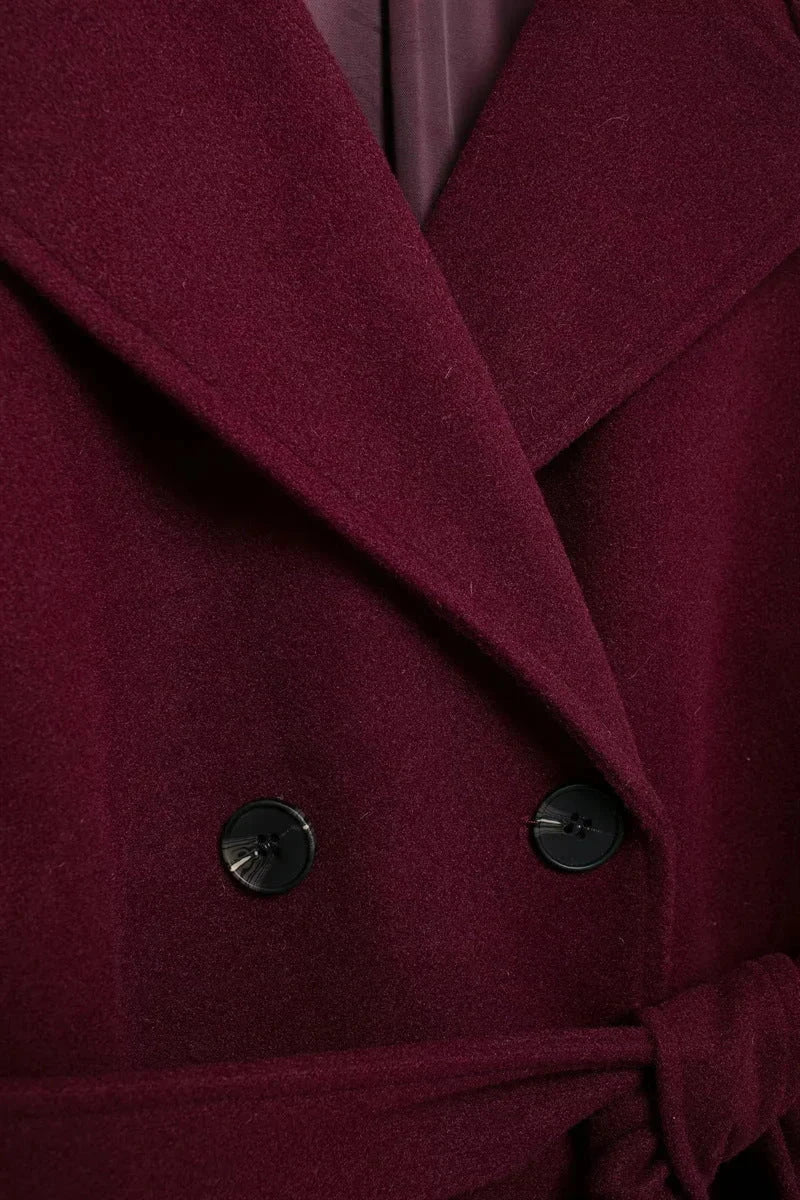Drune | Elegante & warme lang geschnittene Jacke mit Gürtel Herbst-Winter