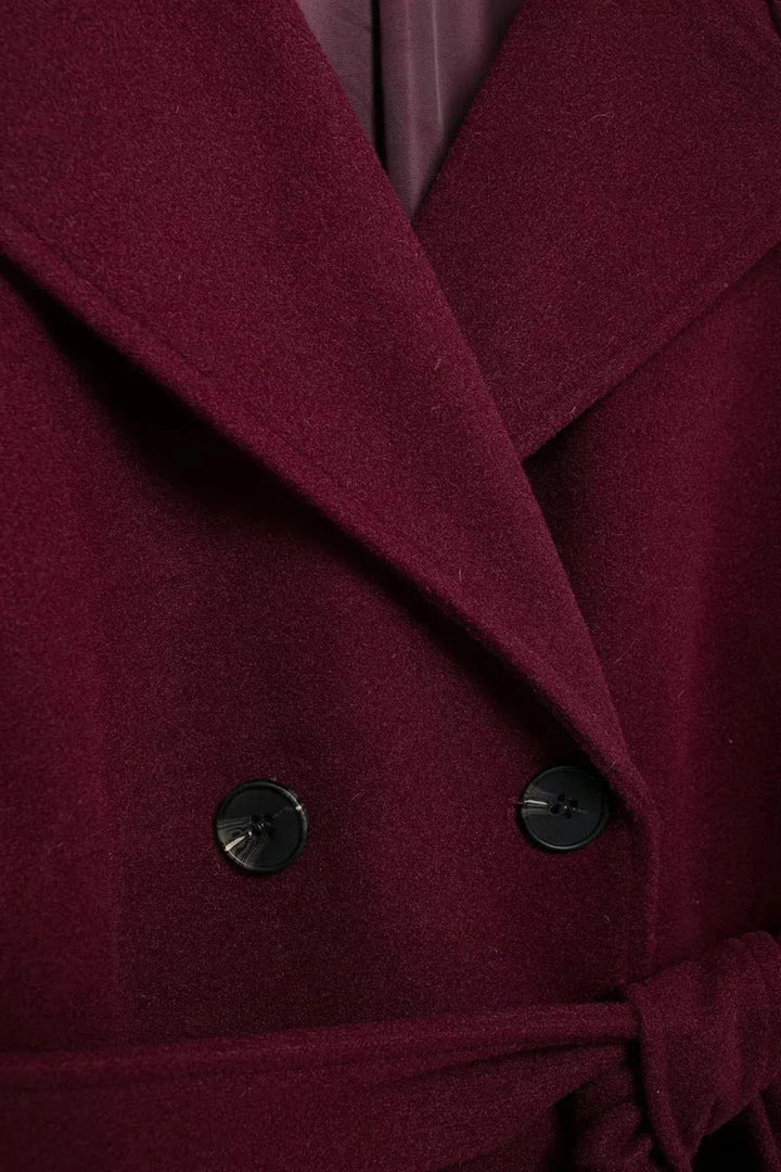 Drune | Elegante & warme lang geschnittene Jacke mit Gürtel Herbst-Winter