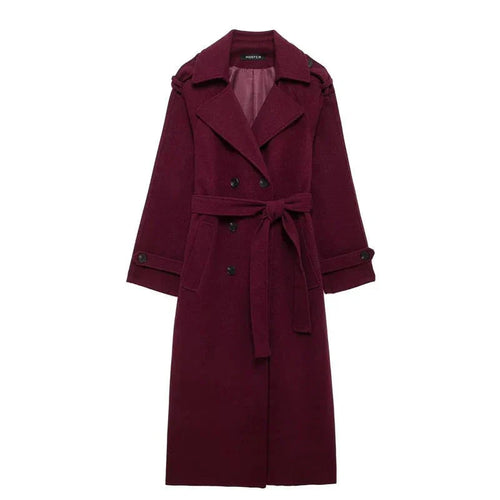 Drune | Elegante & warme lang geschnittene Jacke mit Gürtel Herbst-Winter