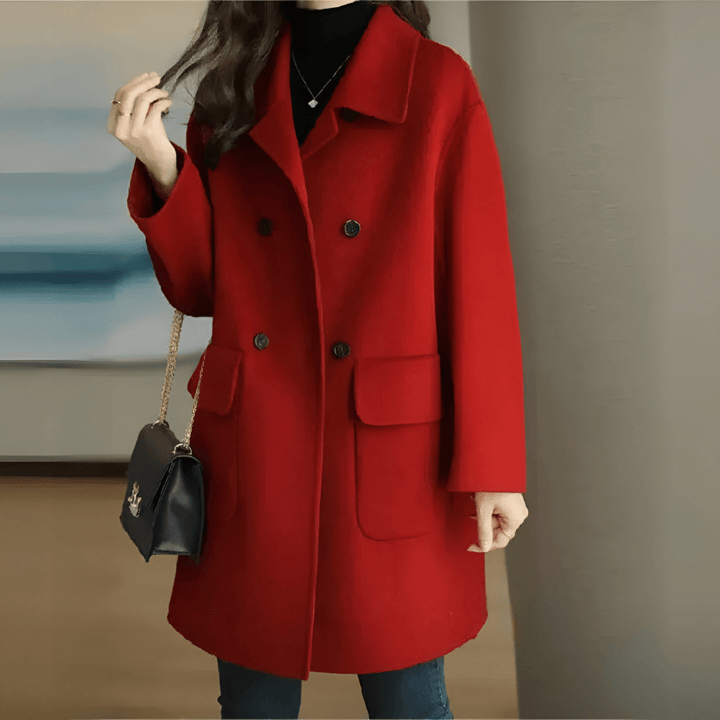 Drune | Klassischer langer Mantel aus Wolle & Polyester Chic und zeitlos