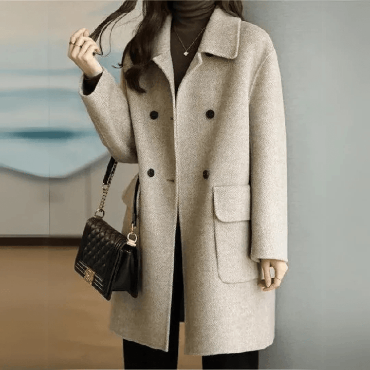 Drune | Klassischer langer Mantel aus Wolle & Polyester Chic und zeitlos