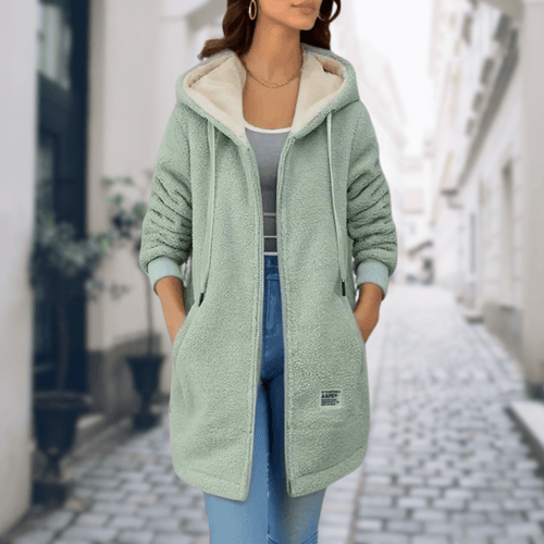 Drune | Weicher & warmer Kapuzenfleece-Mantel Lässiger Stil
