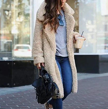 Drune | Langer Teddy-Fell-Mantel Wärme & Eleganz Trend Winter