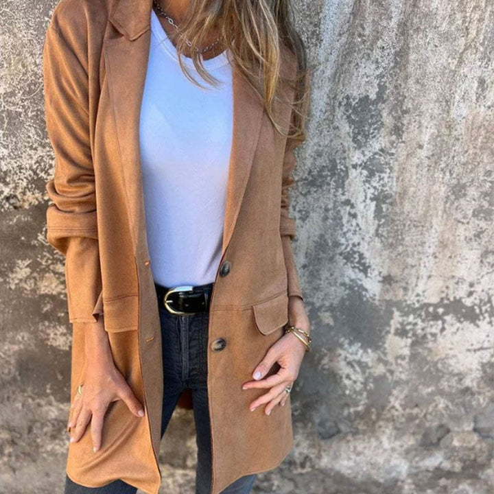 Drune | Blazer Lang aus Wildleder Eleganz & Komfort Zeitloser Stil